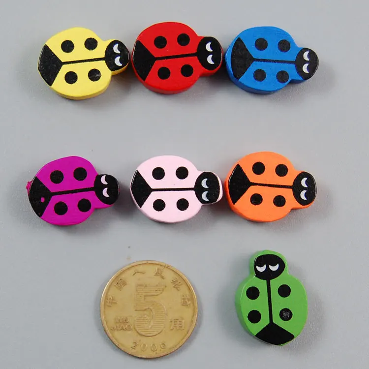 50 шт смешанные цвета Цвет деревянный Материал Милая Божья коровка пижамы бусины