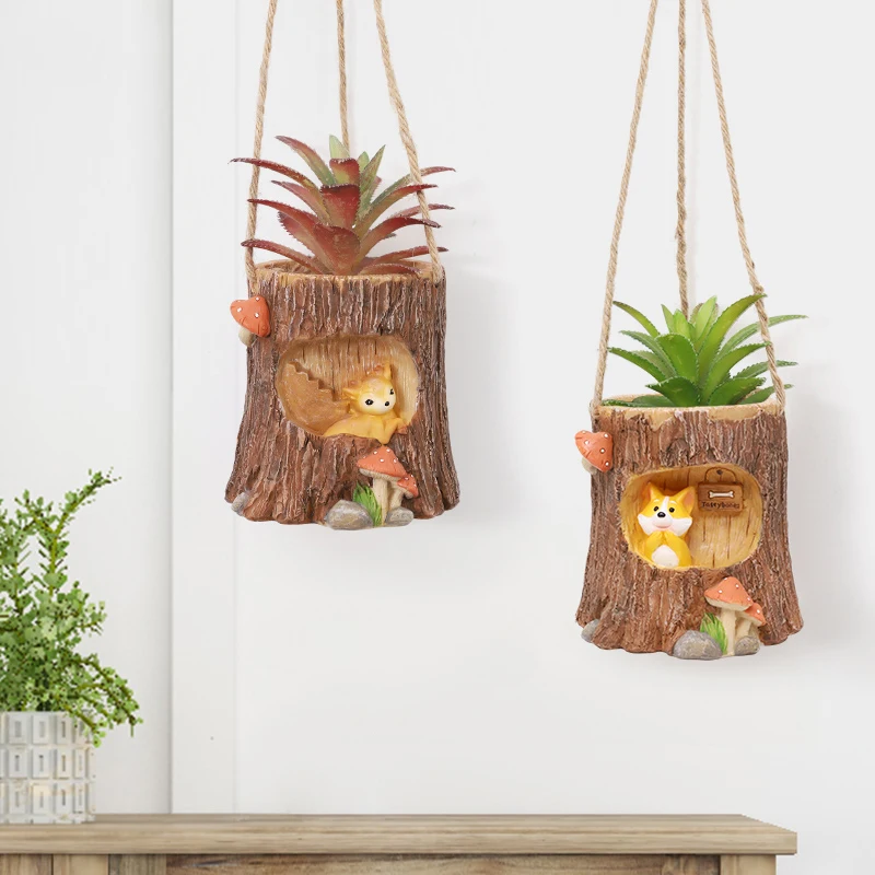 Подвесной цветочный горшок для домика на дереве мультяшный растительный