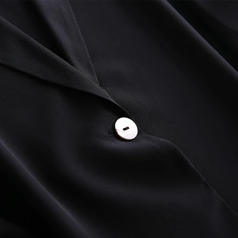 SuyaDream, женские шелковые блейзеры, 100% шелк, одна пуговица, рукав 3/4, однотонные, черные, офисные, женские блейзеры, 2022, весна, лето