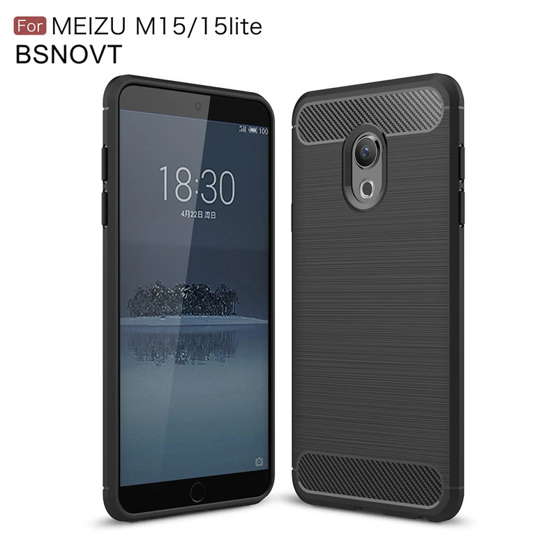Для Meizu M15 чехол из мягкого силикона со щеткой ударопрочный противоударный для 15