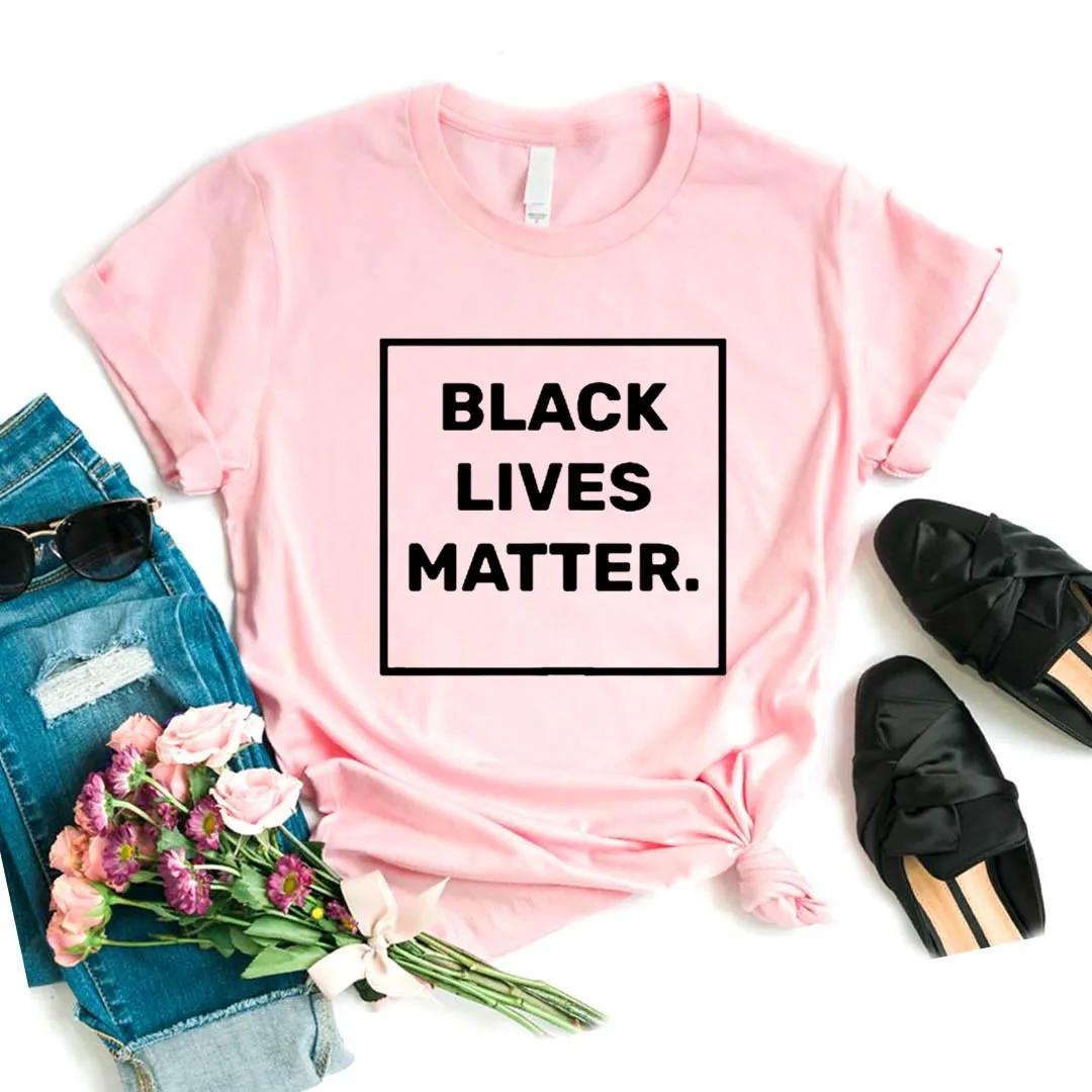 

Black Lives Matter square Women Tshirts Cotton Casual Funny t Shirt For Lady Top Tee Hipster 6 Color Drop Ship