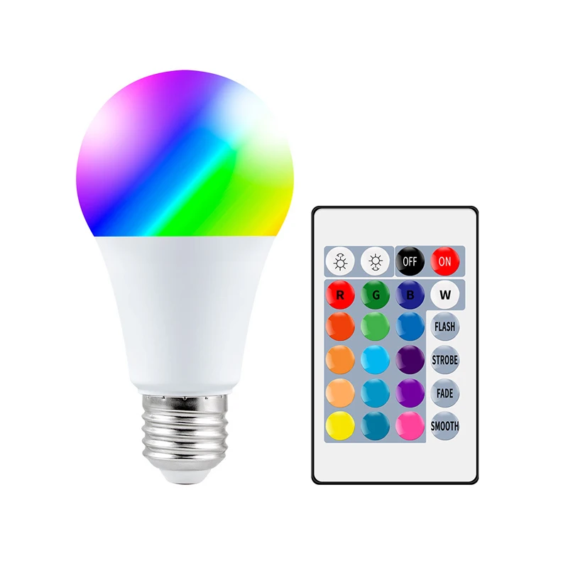 

E27 Remote Control Lamp Led RGB Light Dimmable 5W 10W 15W RGBW Led Lamp Colorful Changing Bulb Led Lampada RGBW White Decor Home