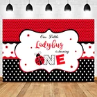 MOCSICKA фон для первого дня рождения с милой божьей коровкой на 1-й День рождения фон для фотосъемки черные красные точки фон для фотосъемки на день рождения