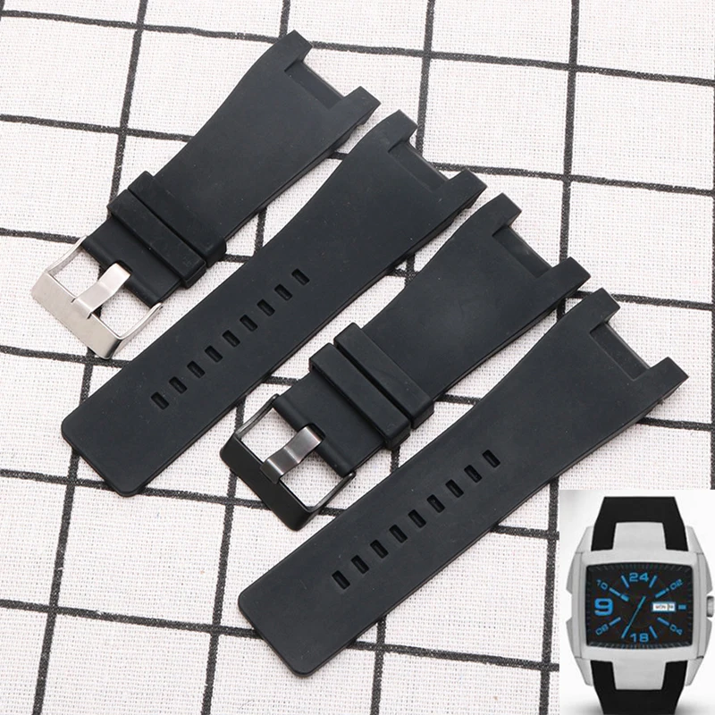 Silicon watchband for Diesel DZ1216 DZ1273 DZ4246 DZ4247DZ287 wristwatches straps 32*17mm rubber Professional interface bands