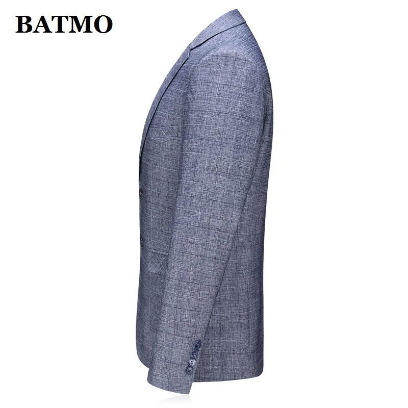 BATMO 2020 Новое поступление весенний клетчатый Повседневный серый мужской блейзер