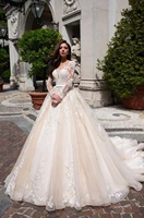 custom made long sleeves a line wedding dress 2019 fashion scoop neck button vintage bridal gown vestido de noiva plus size