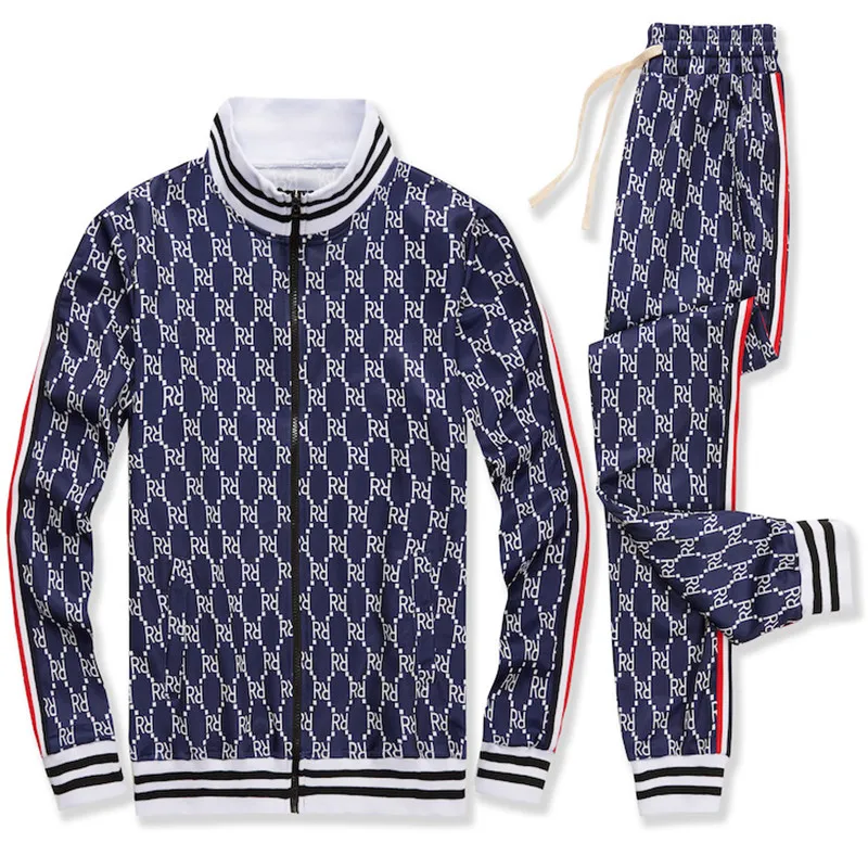 

2020 New 3D Color Men Suit Casual Zipper Tracksuit Set Sweatshirt Multi Pocket Fashion Jackets 2 Piece