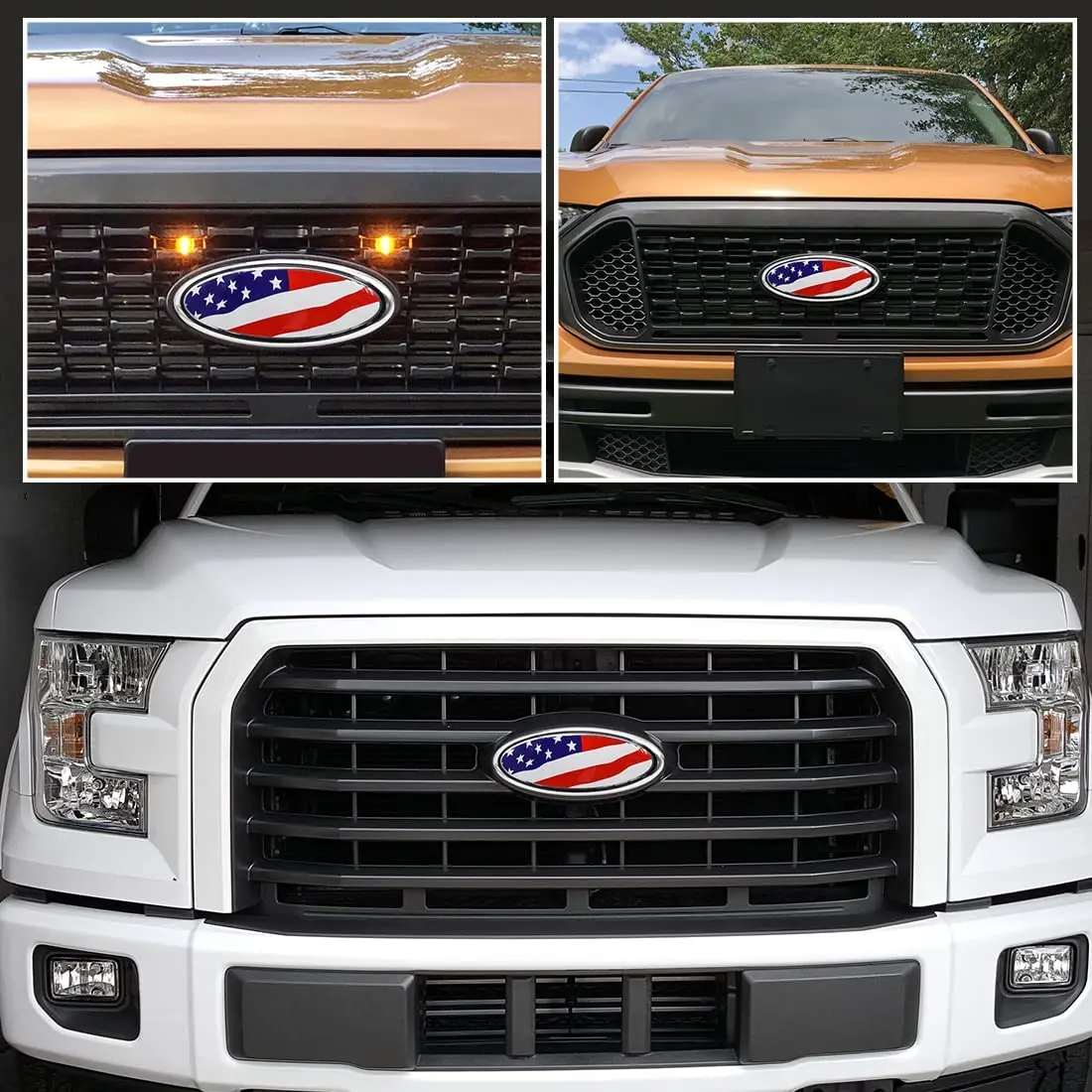 Для Ford F150 F250 F350 Edge RANGER Explorer Передняя Эмблема капота автомобиля эмблема Флаг США