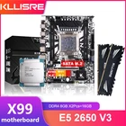 Комплект материнской платы Kllisre X99, Xeon E5 2650 V3 LGA 2011-3 ЦП, 2 шт. X 8 ГБ = 16 ГБ, 2666 МГц, Память DDR4