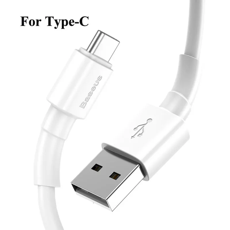 Type C Cable Кабель usb type-C Baseus для Redmi K20 Pro iPhone Xs Max Кабель зарядного устройства адаптер USB C кабель type C провод Micro USB кабель - Color: Type C Cable