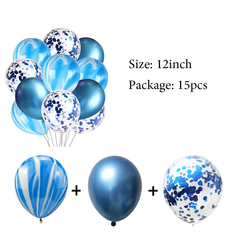 15 шт. черные и золотые воздушные шары с днем рождения металлические для детей