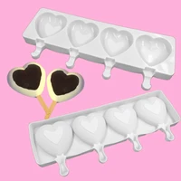 34 cavity love heart shape ice cream silicone molds 4 cavity popsicle mold diy homemade baking desserts