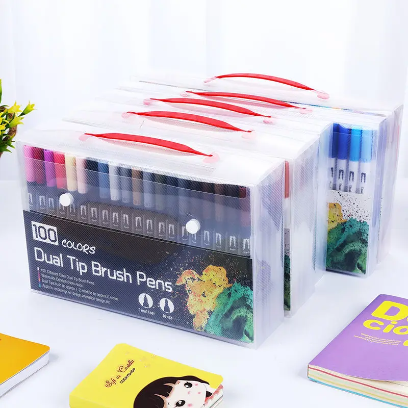 Мягкие художественные маркеры с двойной кистью ручка тонким наконечником и