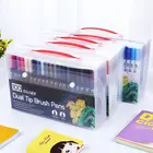 Маркеры с мягкой двойной кистью, с тонким кончиком и наконечником кисти, отлично подходят для школьной книжки-раскраски, каллиграфии и надписей