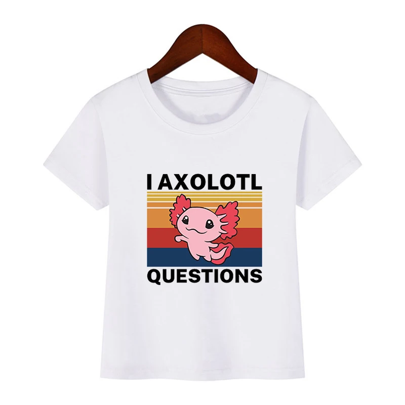 Детская футболка с принтом You Axolotl на тему вопросов Милая коротким рукавом милые