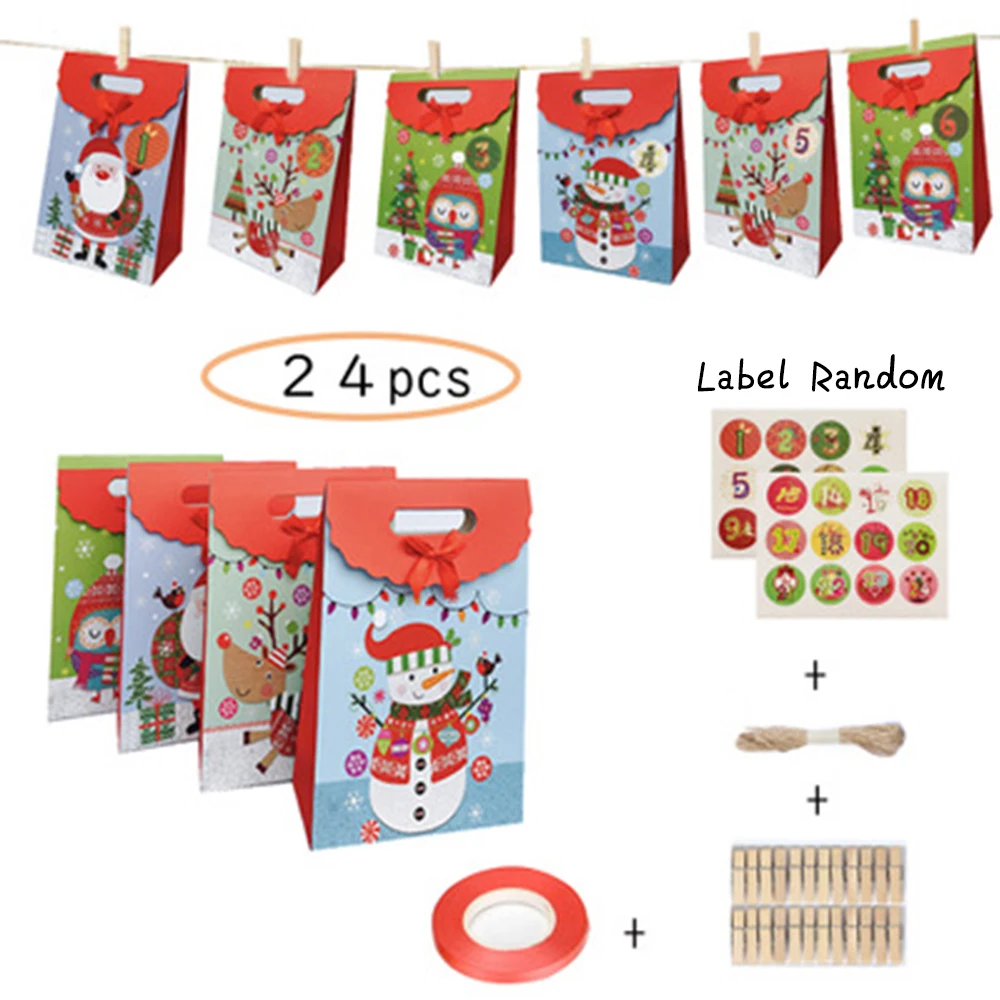 24 шт. бумажные подарочные пакеты с ремешком 22 м|Носки и держатели для подарков| |
