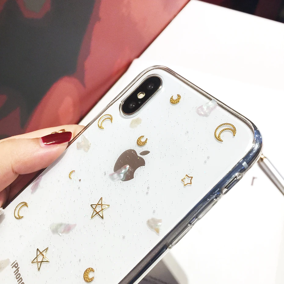 

Qianliyao Glitter Cute Star Moon phone Cases For Samsung Galaxy S21 S20 FE S10 S9 S8 Plus Note 20 10 Pro 9 8 Soft TPU Back Cover