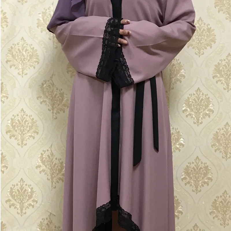 Турецкая мусульманская одежда кружевное платье асимметричный подол кафтан