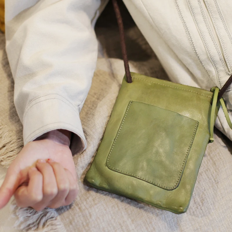 100% натуральная кожа высокое качество Маленькая женская сумка-мессенджер тонкая