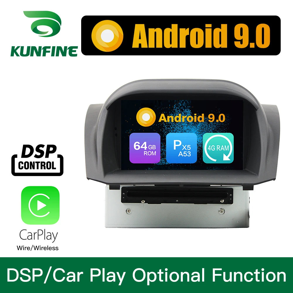 Android 9,0, четыре ядра, 4 Гб ОЗУ, 64 Гб ПЗУ, автомобильный DVD, gps, мультимедийный плеер, стерео, для Ford Fiesta, 2013-, радио, головное устройство