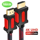 Кабель HDMI Shuliancable 2,0, 4K60 Гц, позолоченный кабель для аудио-и видеозаписи, 1 м, 2 м, 3 м, 5 м, 10 м, 15 м, 20 м для ноутбук с HDTV, PS4, проектора, компьютера