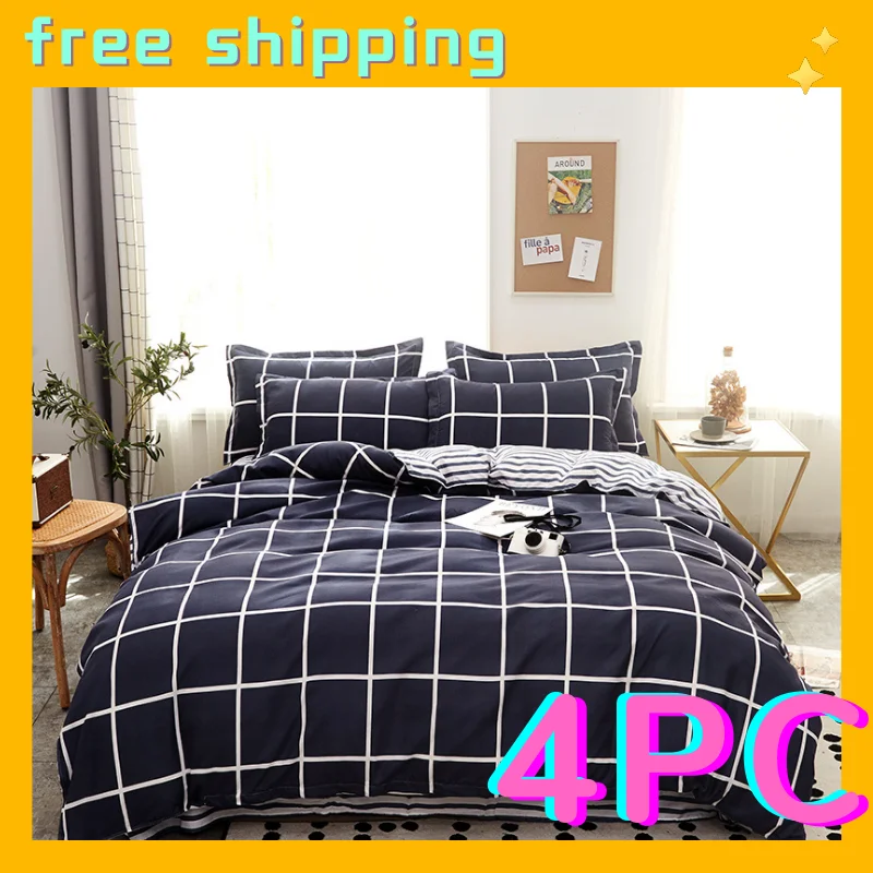 

New thick bedding set cute youth duvet cover sheet pillowcase double bed Nordic bed cover 150 wholesale