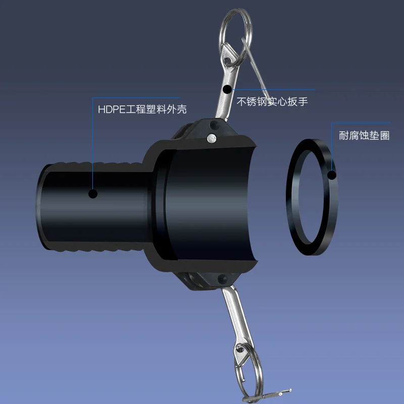 S60 * 6 адаптер для резервуара IBC фитинг из полипропилена Camlock Тип C 64 мм Женский