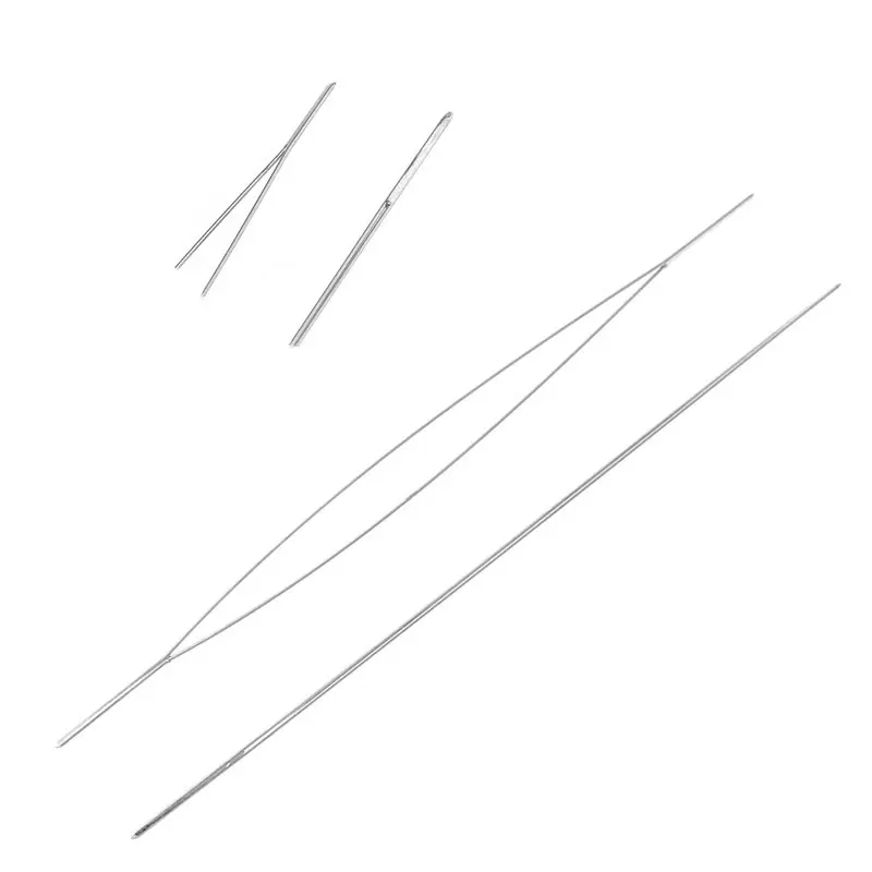 5 шт. бисер иглы 0 3 мм Threading String/шнур булавки серебристого тона рукоделие