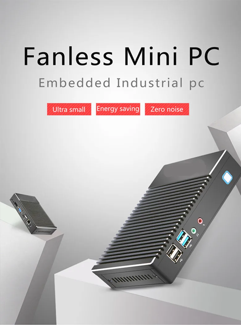 

X86 low power mini fanless desktop pc optional J1900