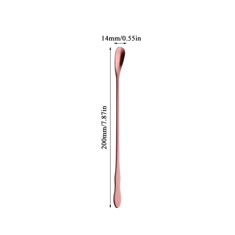 rose gold short Новинка 1 шт. кофейная ложка из нержавеющей стали с длинной ручкой красочные кофейные ложки десертная чайная ложка кухонный гаджет инструмент посуда - Цвет: rose gold short