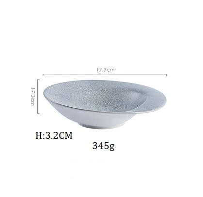 17.3 CM Plate NIMITIME1 шт., японский стиль, керамическая Ретро миска для салата из риса с камнем, тарелка для фруктов, тарелка для суши, десертный ужин, домашняя посуда - Цвет: 17.3 CM Plate
