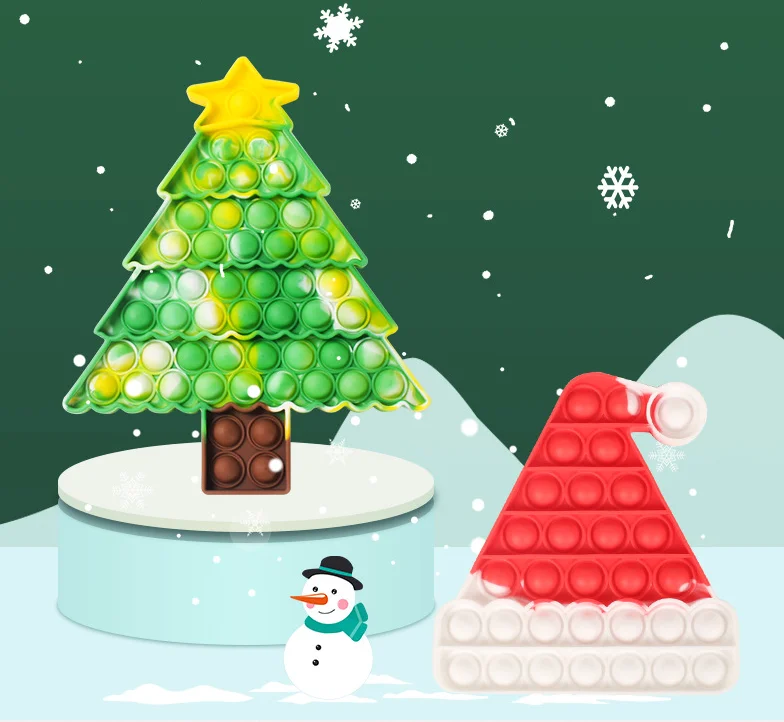 

Christmas Series Of Rat Control Pioneer Silicone Toy Press Bubble Decompression Educational Toys