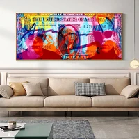 inspirational color oil painting drawing on dollar canvas living room modern decor inspirational money poster canvas