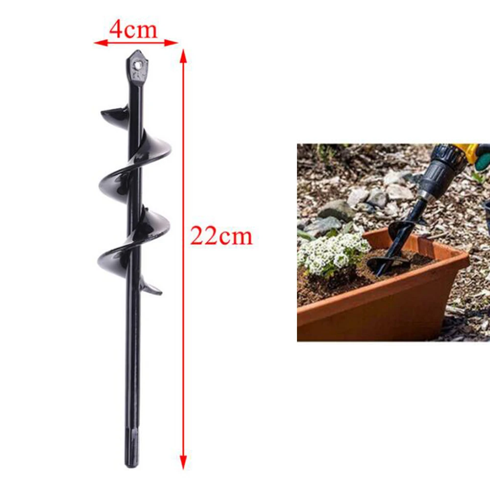 Садовый Бур 4*22 см спиральное сверло наземное долото цветочный плантатор вал для