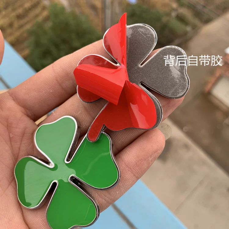 

Car Sticker Metal Alpha Clover Car Logo Side Badge Stickers Lucky Guard Car Body Tail Stickers Logo