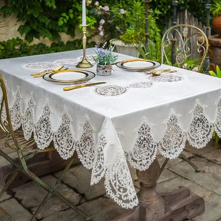 Роскошная Европейская скатерть с вышивкой для обеденного стола Золотая