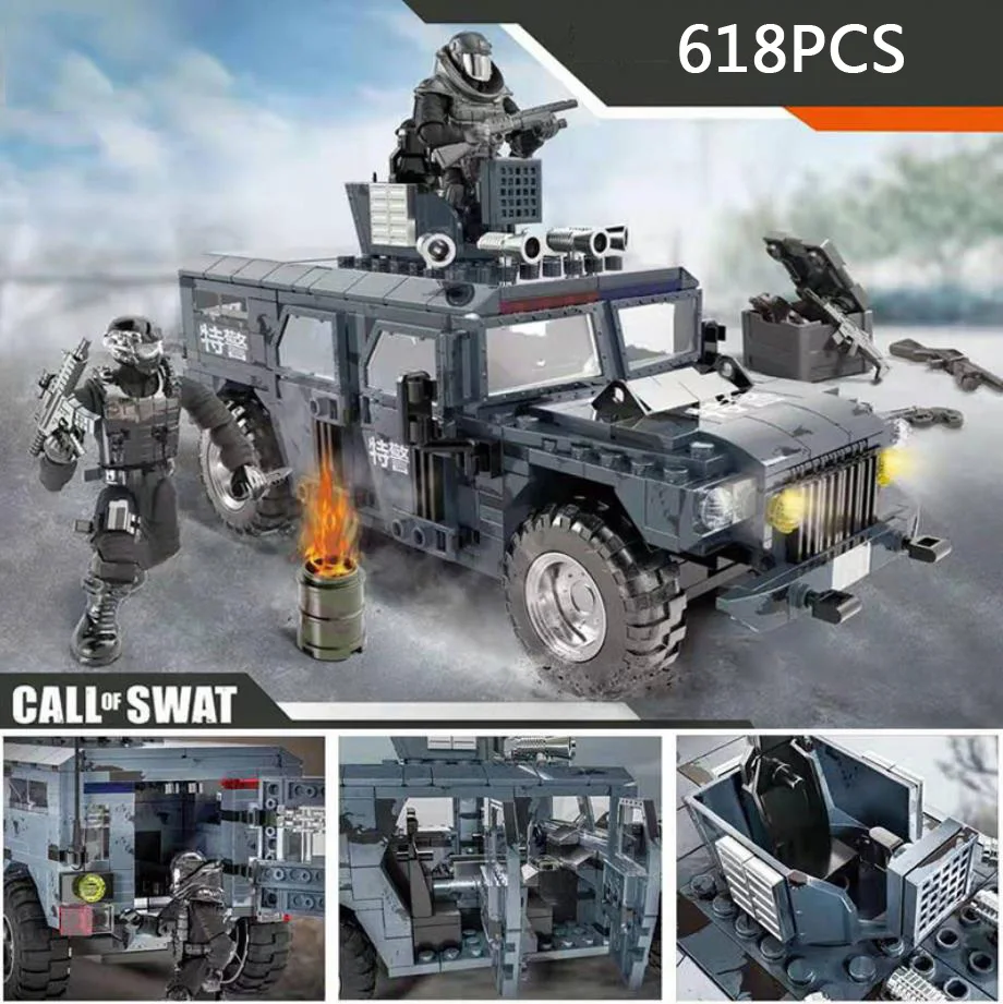 Современный конструктор военный спецназ Ford F550 Mega фигурки супер-полиции боевой