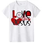 Футболка детская с надписью Love, как Иисус, на День святого Валентина