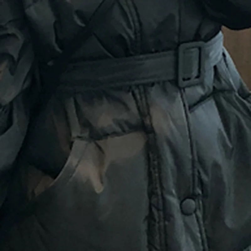 Women's 2022 Autumn and Winter Thick Warm Jacket Waist Hooded Thick Jacket Fashion Loose Casual Belt Lazy Pie Overcome Clothing