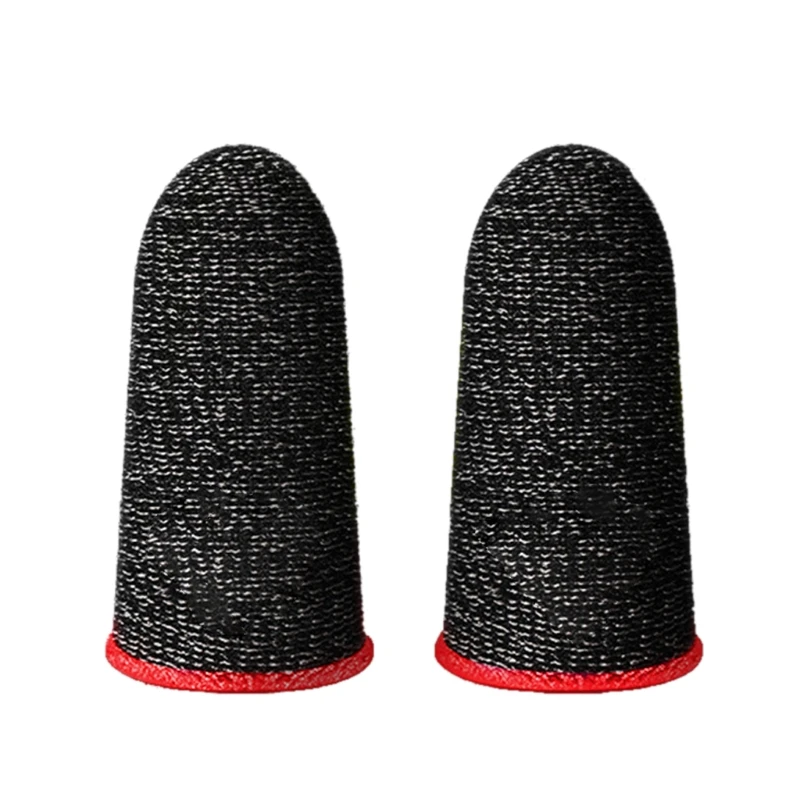 

H052 1Pair Conductive fiber Finger Sleeve Non-slip Breathable Finger Gaming Gloves for -iPhone/An-droid/iOS Mobile Phone