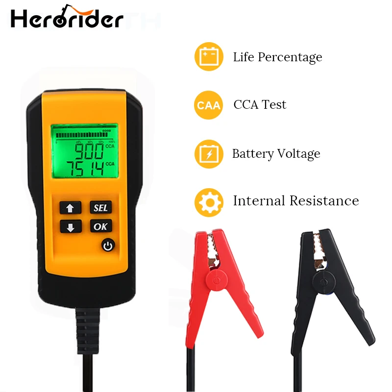 Тестер автомобильного аккумулятора 12 В цифровой анализатор батареи с ЖК