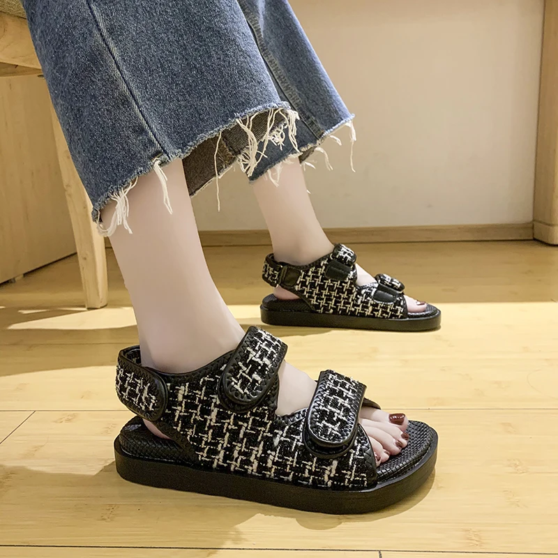 

Roman Sandals Espadrilles Platform 2021 Summer Clogs With Heel Buckle Strap Suit Female Beige Womens Shoes All-Match Med Gladia