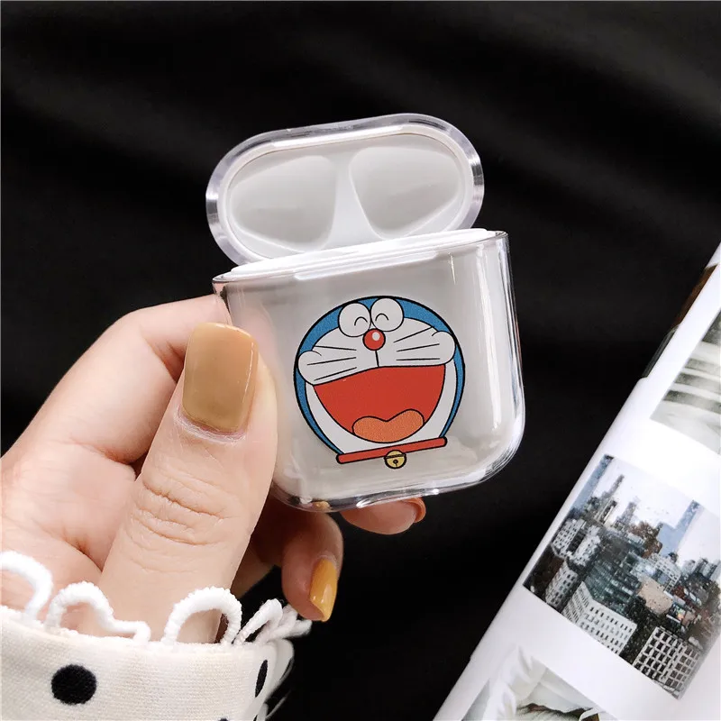Jamular Прозрачный Жесткий ПК мультфильм Doraemon чехол для Airpods Наушники Аксессуары