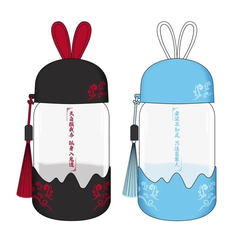 

1 шт. старинная стеклянная чашка Wei Wuxian Lan Wangji с милыми кроличьими ушками, кружка для воды из аниме