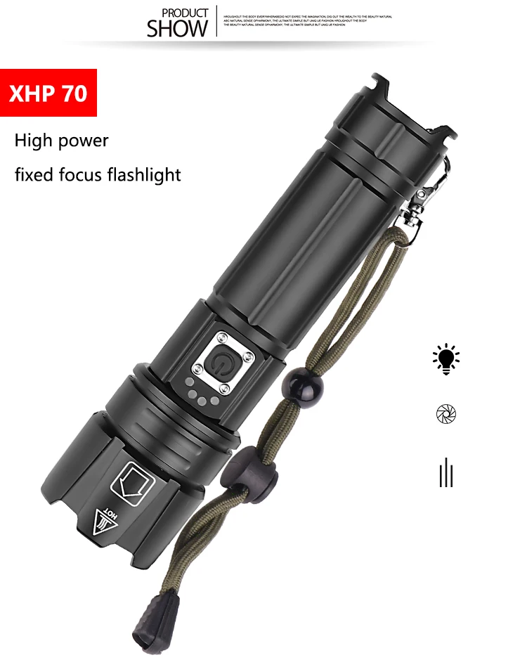 Яркий XHP90 XHP70.2 перезаряжаемый светодиодный фонарик супер мощный фонарь Водонепроницаемый зум охотничий свет использовать 18650 или 26650 Battey