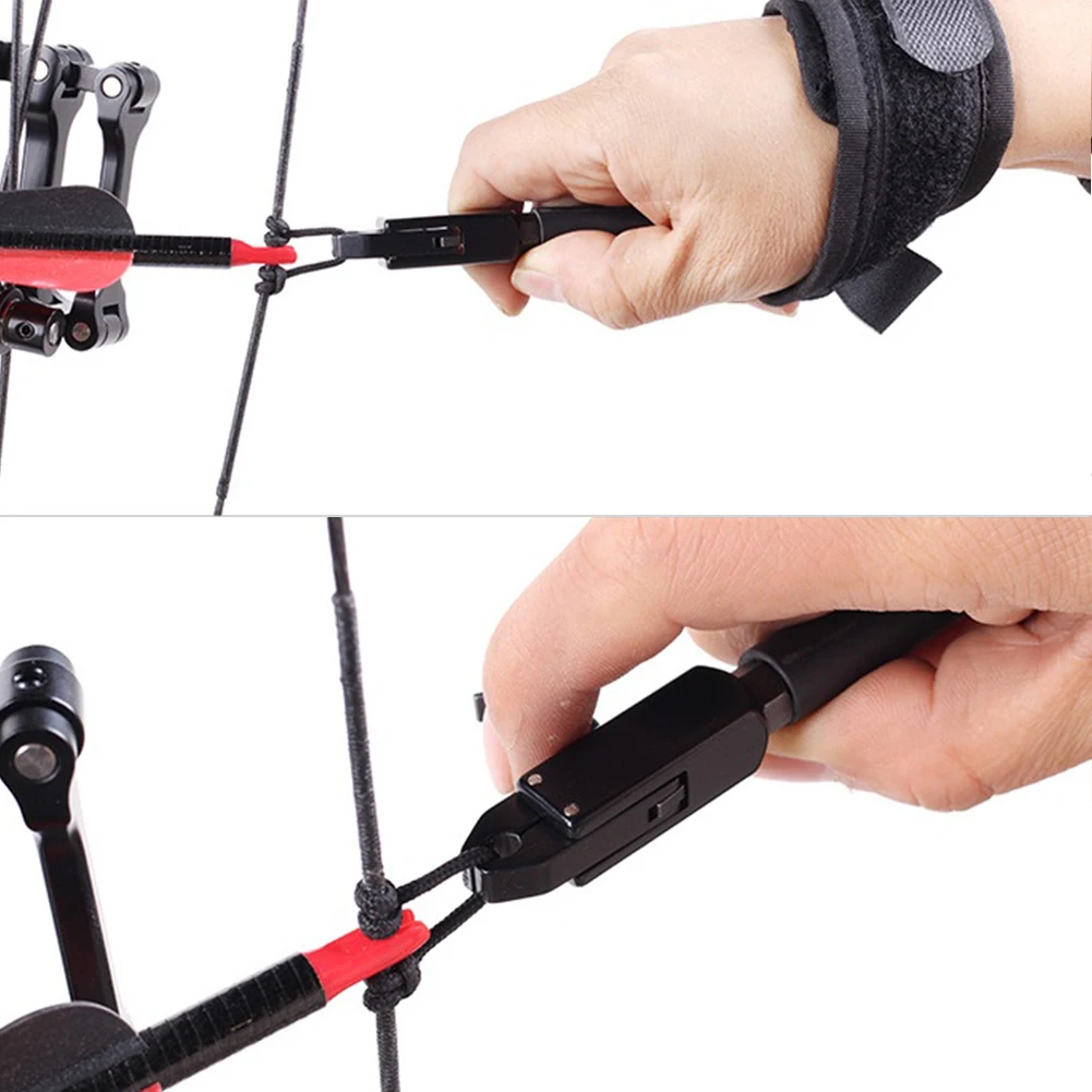 

1PC Archery Caliper Release Shooting Professional Arrow Bow Strap Compound Bow Release Caliper Trigger Wristband Grip (Black)