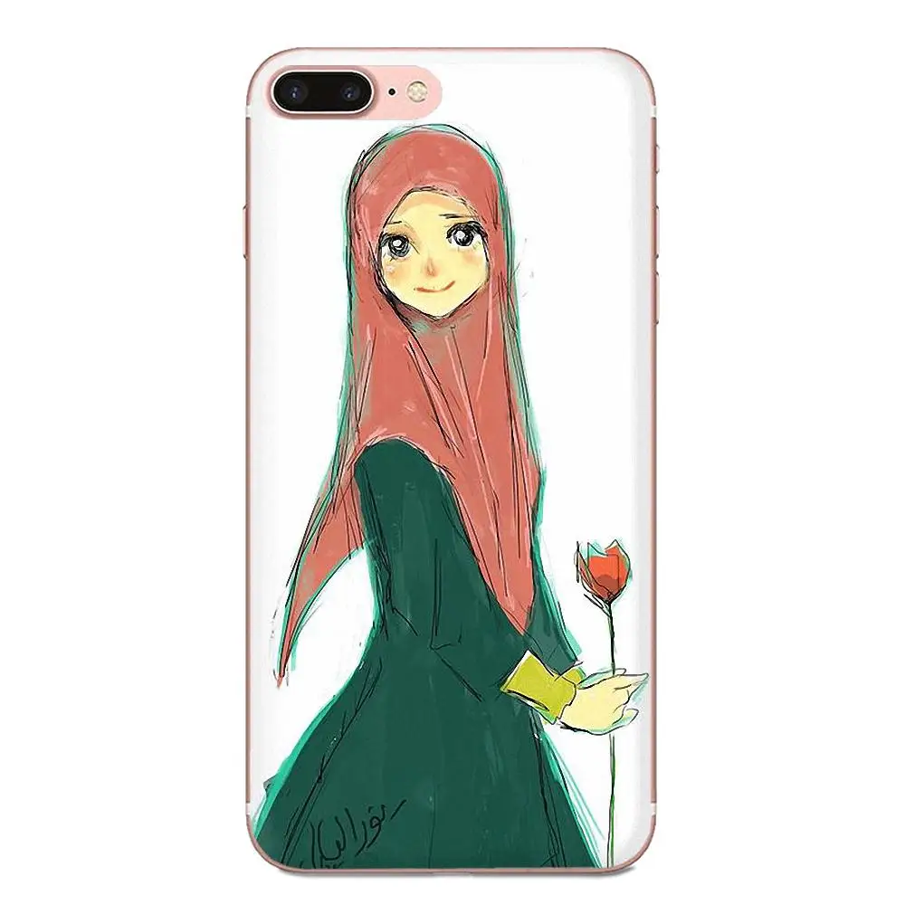For Apple iPhone 11 Pro X XS Max XR 4 4S 5 5C 5S SE 6 6S 7 8 Plus Soft Silicone Case Woman Face Muslim Gril Eyes | Мобильные