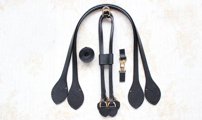 Top quality Replacement 1 Set 100% Real Leather Bag Handles Short Strap Repair Luxury Accessories | Багаж и сумки