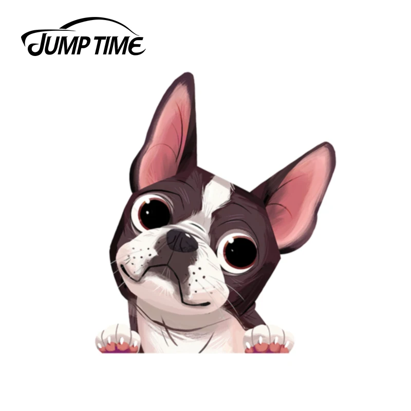 JumpTime 13 см x 11 1 Бостон терьер автомобильное окно 3D Наклейка виниловая