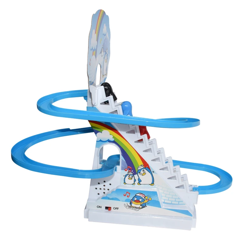 Пингвин поднимается по ступенькам игрушки классика электрическая музыка